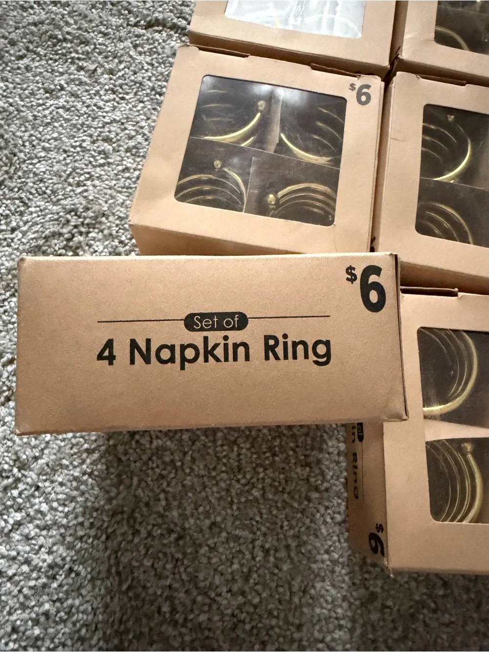 24 Gold Spiral Coil Cuff Napkin Rings - 6 boxes of 4. New in box.